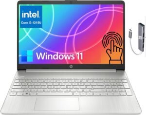 HP 15 Laptop (15.6" HD Touchscreen, Intel Core i3 (Beat i5-1235U), 16GB RAM, 512GB SSD) Home & Business, 11-Hr Battery Life, Numpad, Webcam, Wi-Fi, IST Hub, Win 11 Home S Mode w/AI Copilot, Silver