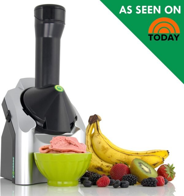 Yonanas Classic Original Healthy Dessert Fruit Soft Serve Maker, 200-Watt, Silver