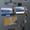 Smartphone Gimbal Stabilizer, 3-axis Stabilizer for iPhone&Android, AI Tracking Sensor(No App), Phone Gimbal w/OLED Screen/Built-in Light, AOCHUAN X Pro AI Version