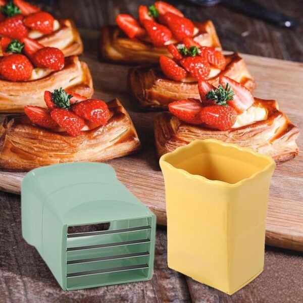 Strawberry Slicer Cup：Fruit Cup Slicer for Strawberry, Egg, Banana, Mushroom, Cucumber, Kiwi and Veggie Salad Speed Cutter the Kitchen Gadget Tool