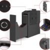 Biometric Slider Handgun Gun Safe for Nightstand, Desk, Bed Side,Truck - Auto Sliding Door Hand Gun Safe for Pistol -with Fingerprint, PIN Code, KEY Access