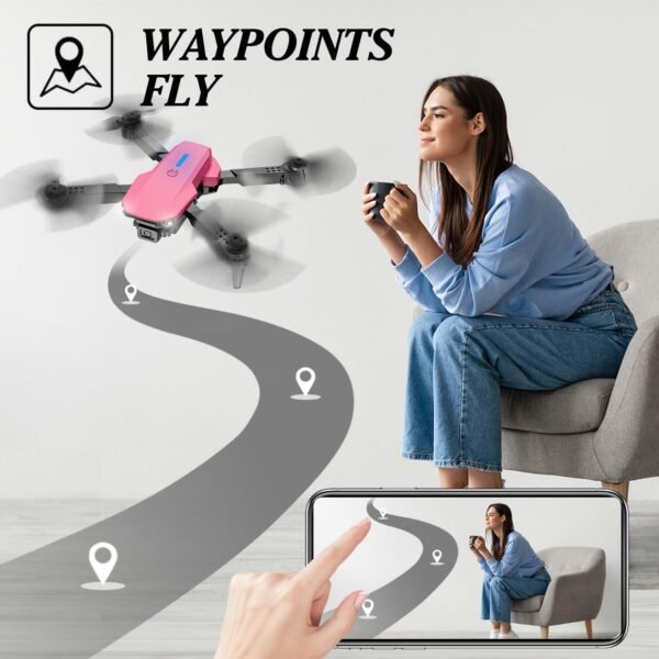 Drone with Camera 1080P for Kids Foldable Mini Drone for Kids Adults Beginners Boys Toys One Key Take Off/Landing Turn Over Gifts for Boys Pink