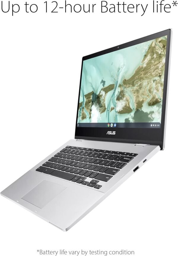 ASUS Chromebook CX1, 14" FHD, Intel® Celeron N4500 Processor, 64GB Storage, 4GB RAM, ChromeOS, Transparent Silver, CX1400CKA-AS44F