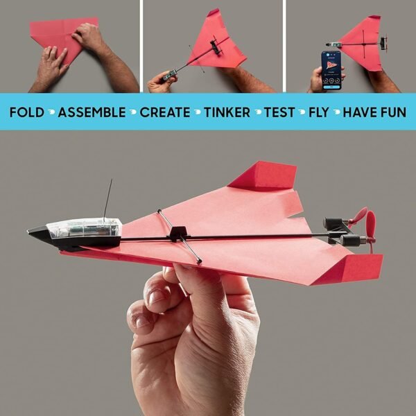 71g0zpsa-gL._AC_SL1500_.jpg POWERUP 4.0 The Next-Generation Smartphone Controlled Paper Airplane Kit, RC Controlled. Easy to Fly with Autopilot & Gyro Stabilizer. for Hobbyists, Pilots, Tinkerers.
