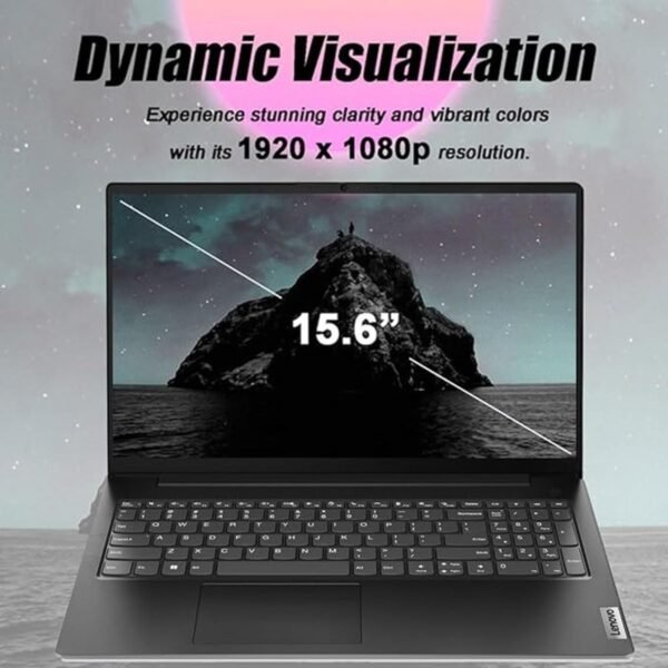 Lenovo V15 Business Laptop Computer, 15.6" FHD Display, Intel Dual-Core CPU, 16GB DDR4 RAM, 256GB PCIe SSD, WiFi 6, Bluetooth 5.2, RJ-45, Type-C, HDMI, Numeric Keypad, Black, Windows 11 Pro, Tichang