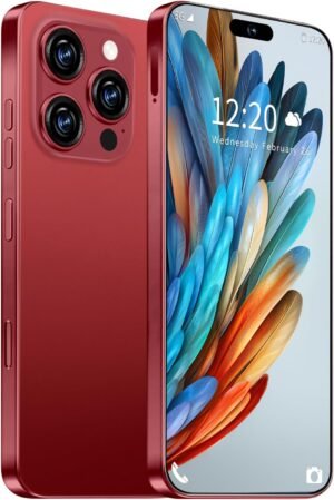 Huness I16 ProMAX Smartphone Unlocked Cell Phone,6.99" HD Screen Unlocked Phone,8+256GB Android 13 with 128GB Memory Card,Face ID/Dual SIM/5G/Fingerprint Button Unlock/Photos/GPS (Wine Red)