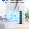 Dreo Tower Fan for Bedroom, Smart Oscillating Quiet Floor Fans, Standing Bladeless Fan with Remote and WiFi Voice Control, 4 Modes, 4 Speeds, 8H Timer, 28dB, Works with Alexa/Google