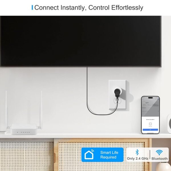 EIGHTREE Smart Plug, Smart Plugs That Work with Alexa and Google Home, Compatible with SmartThings, Smart Outlet with WiFi Remote Control and Timer Function, 2.4GHz Wi-Fi Only, 4 Packs