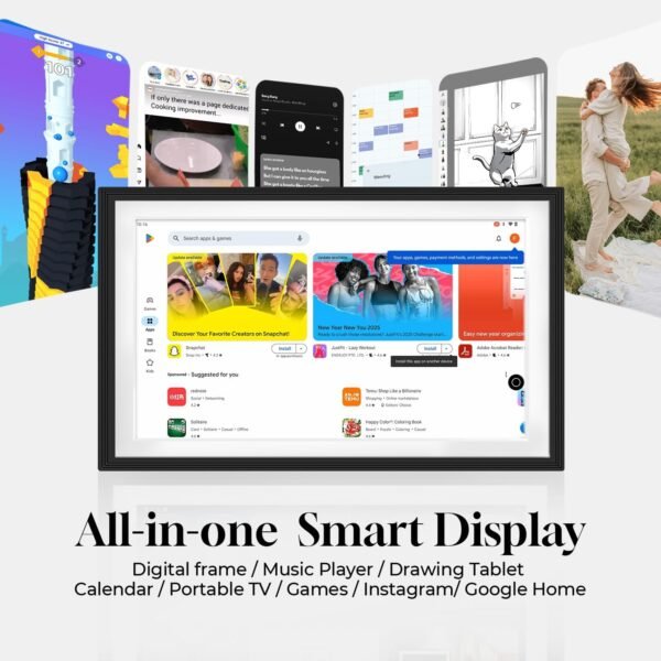 Changing 10.1" Smart Display F10s丨Google Calendar&Smart Home Hub&Voice assistant丨Anti-Glare Touchscreen Smart calendar丨PortableTV&MusicSpeaker丨Digital Picture Frame丨Gift for Family(F10-White&Black)