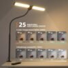 Led Desk Lamp for Home Office, Eye-Care Architect Light with Clamp, Smart Double Head Computer Monitor Table Clip Lamp, Adjustable Flexible Gooseneck, 25 Lighting Models, Task lamp, Black