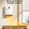 Dreo Smart Wall Heater, IP24 Electric PTC Space Heater for Indoor Use, 30° Oscillation, Adjustable Thermostat, Remote Control, Works with Alexa, 24H Timer, Easy-mounted Heater for Bedroom, Office