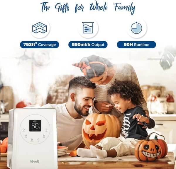 LEVOIT LV600S Smart Warm and Cool Mist Humidifiers for Home Bedroom Large Room, (6L) 753ft² Coverage, Quickly & Evenly Humidify Whole House, Easy Top Fill, App & Voice Control - Quiet Sleep Mode