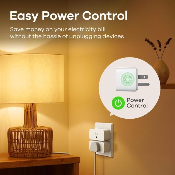 Linkind Matter Smart Plug, Work with Apple Home, Siri, Alexa, Google Home, SmartThings, Smart Outlet 15A/1800W Max, Smart Home Automation, APP Remote Control,Timer&Schedule, 2.4G Wi-Fi Only, 4 Pack