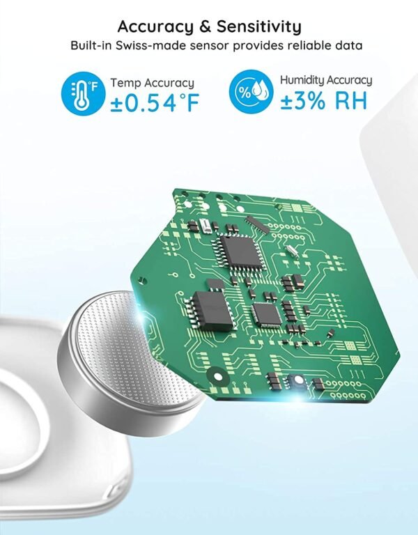 Govee Bluetooth Hygrometer Thermometer, Wireless Thermometer, Mini Humidity Sensor with Notification Alert, Data Storage and Export, 262 Feet Connecting Range