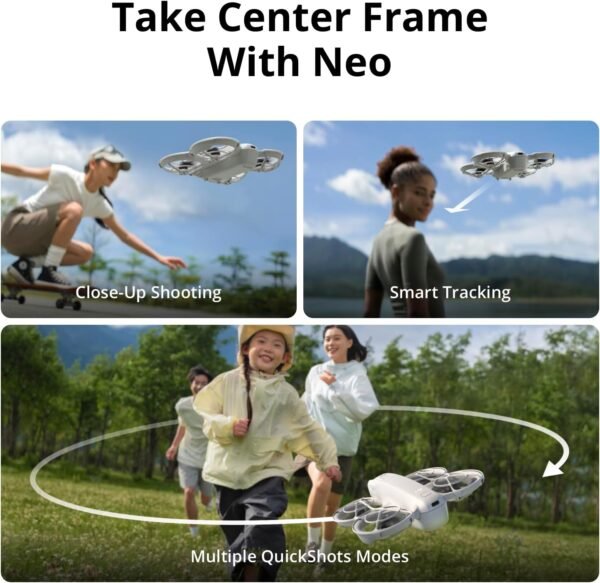 DJI Neo Three-Battery Combo, Mini Drone with 4K UHD Camera for Adults, 135g Self Flying Drone that Follows You, Palm Takeoff, Subject Tracking, QuickShots, Stabilized Video (Controller-Free)