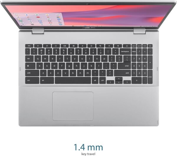 ASUS Chromebook CX1, 15.6" FHD NanoEdge Display, Intel Celeron N4500 Processor, 64GB eMMC Storage, 8GB RAM, ChromeOS, Transparent Silver, CX1500CKA-AS84F