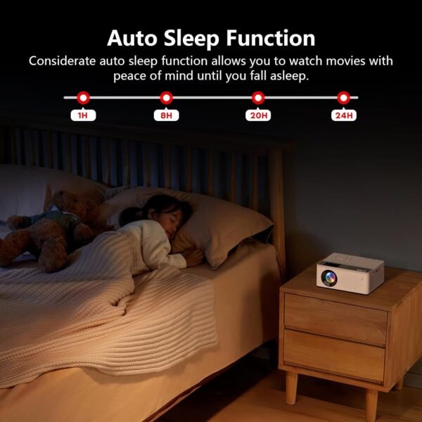 【Netflix-Officially-Licensed】TMY Mini Projector with WiFi and bluetooth, 1080P Full HD Portable Projector, Movie Projector Compatible with TV Stick Smartphone/HDMI/USB, indoor & outdoor use
