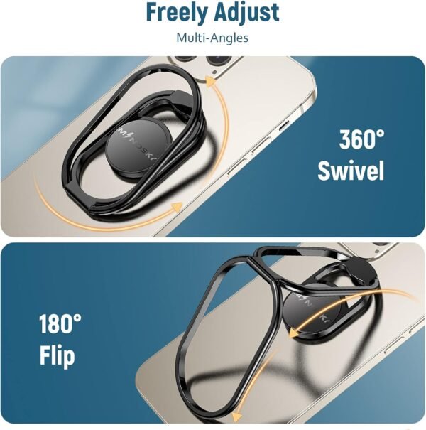 71oshqAApwL._AC_SL1500_.jpg Phone Ring Holder-with Car Magnetic Phone Mount Metal Phone Ring Finger Kickstand Black Cell Phone Grip Compatible with iPhone iPad Smartphones Tablets