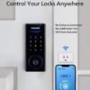 Philips Wi-Fi Smart Door Lock, Keyless Entry Door Lock with App Control,Fingerprint ID,Auto Lock,Keypad Deadbolt with Wi-Fi Bridge Adaptor,Smart Locks for Front Door-Matte Black