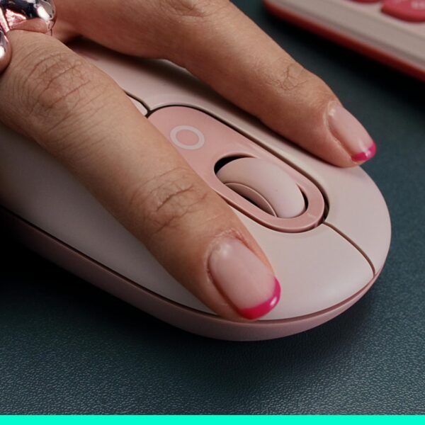 Logitech POP Mouse, Compact and Portable Wireless Bluetooth Mouse with Programmable Buttons and Quiet Clicks, Easy-Switch Between up to 3 Devices, Laptop, Tablet, PC - Rose