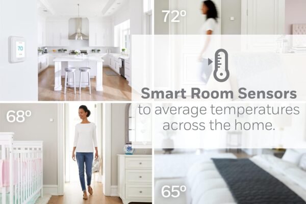 Honeywell Home T9 WiFi Smart Thermostat with 1 Smart Room Sensor, Touchscreen Display
