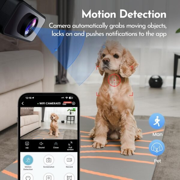 Mini Camera, 4K HD Nanny Cam for Home - Smallest WiFi Wireless Camera with Motion Detection, App Control, Cloud & SD Storage, No WiFi Needed for Pet/Baby/Nanny Surveillance