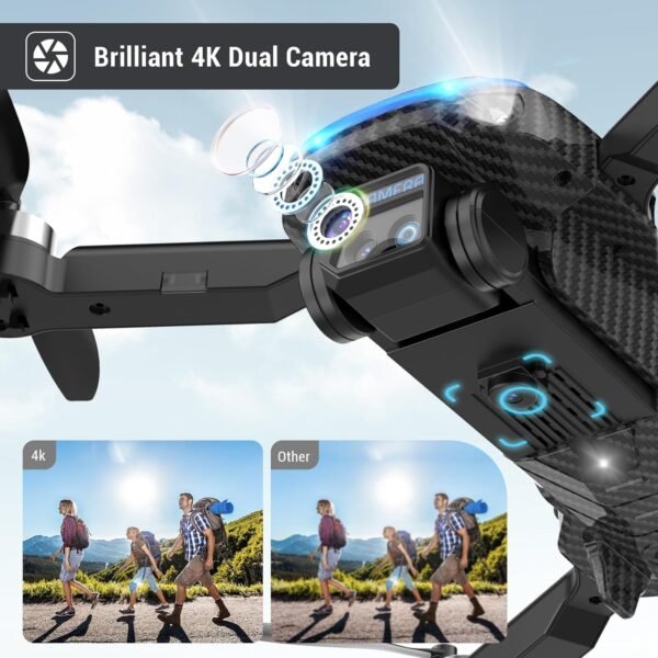 4K Drones with Camera for Kids,Drones for Adults with Emergency Stop, Headless Mode, 360° Flips, Carrying Case & 2 Batteries,Wireless RC Toys for Boys Girls