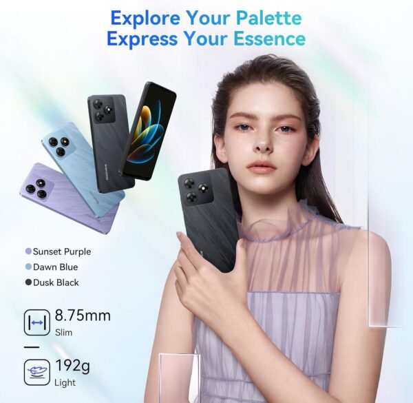 Blackview Wave 8 Android 14 Smartphones, Octa-core 12GB +128GB Expand 2TB Android Phone Unlocked, 90Hz Display, Fingerprint & Face Unlock, 5000mAh Cell Phones, 2 Years Warranty, 3.5mm Earphone Jack