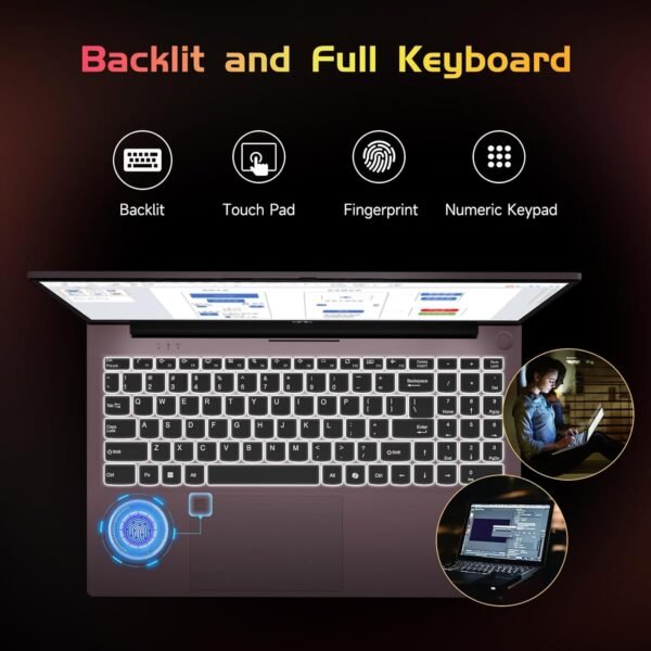 15.6" FHD IPS Business Laptop, 32GB RAM 1TB SSD, AMD Ryzen 5(Beat i3-1215U, 4 Cores Up to 3.7GHz), 65W Type-C, 2 Years Warranty, Fingerprint, Backlit Keyboard, Wi-Fi 5, BT5.2, Numpad, Rose Gold