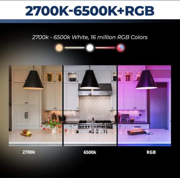 Smart Light Bulbs 100W Equivalent, 1350LM 11W WiFi Smart Bulb Compatible with Alexa/Google Assistant/Smart Life, A19 E26 RGBCW Color Changing, No Hub Required,2.4G WiFi, ETL Listed,4PCS