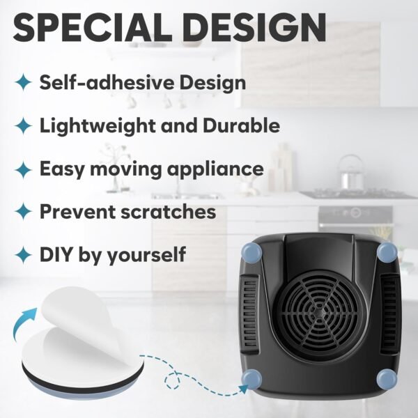 Appliance Sliders for Kitchen 24 PCS Self-Adhesive Small Kitchen Appliance Slider Hacks Easy to MovIing & Space Saving Must Have Gadgets Mixer Accessories for countertop