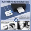 Wireless Print Server, Share a Printer to Multiple Computer with 1 Port USB2.0 Wide Compatibility Convert Printer to Wirelesss Support Ethernet WiFi Connect Network LK100W