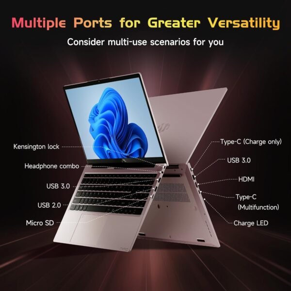 15.6" FHD IPS Business Laptop, 32GB RAM 1TB SSD, AMD Ryzen 5(Beat i3-1215U, 4 Cores Up to 3.7GHz), 65W Type-C, 2 Years Warranty, Fingerprint, Backlit Keyboard, Wi-Fi 5, BT5.2, Numpad, Rose Gold