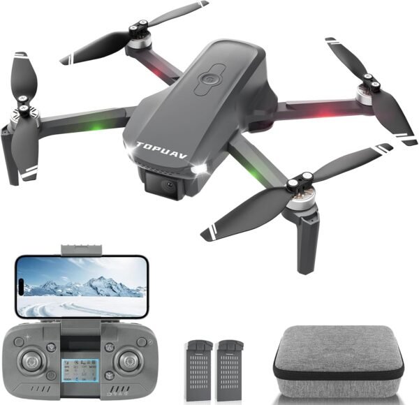 GPS Drone with Camera for Adult and Begineer, 90° Adjustable Camera RC Quadcopter with Auto Return, One-Key Take Off and Landing, Headless Mode, Mini Drone with 2 Rechargeable Battery