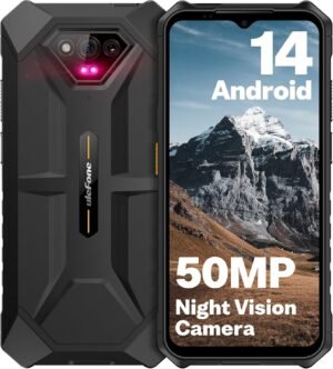 Ulefone Unlocked Rugged Phones, Armor X13 (12+64GB), 50MP Rear Camera, 24MP Night Vision Camera, Android 14 OS Rugged Smartphone, 6.52” Screen, 6320mAh, NFC, GPS, Dual 4G Mobile Phone- Black