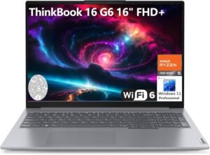 Lenovo ThinkBook 16 G6 16" FHD+ Laptop Computer, Hexa-Core AMD Lenovo ThinkBook 16 G6 16" FHD+ Laptop Computer, Hexa-Core AMD Ryzen 5 7430U (Beat i7-1355U), 32GB RAM, 2TB SSD, WiFi 6, Bluetooth 5.3, Fingerprint Reader, Windows 11 Pro, AZ-XUT