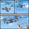 Remote Control FPV Drone with 1080P Camera for Kids and Adults Beginners, Foldable Quadcopter with Carrying Case, Adjustable Len, Gestures Selfie, Brushless Motor, Altitude Hold, 3D Flips, Voice Control, One Key Take Off/ Land, Waypoint Fly, Optical Flow Positioning, RC Toys Gifts for Boys Girls