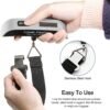 travel inspira Luggage Scale, Portable Digital Hanging Baggage Scale for Travel, Suitcase Weight Scale with Rubber Paint, 110 Pounds, Battery Included