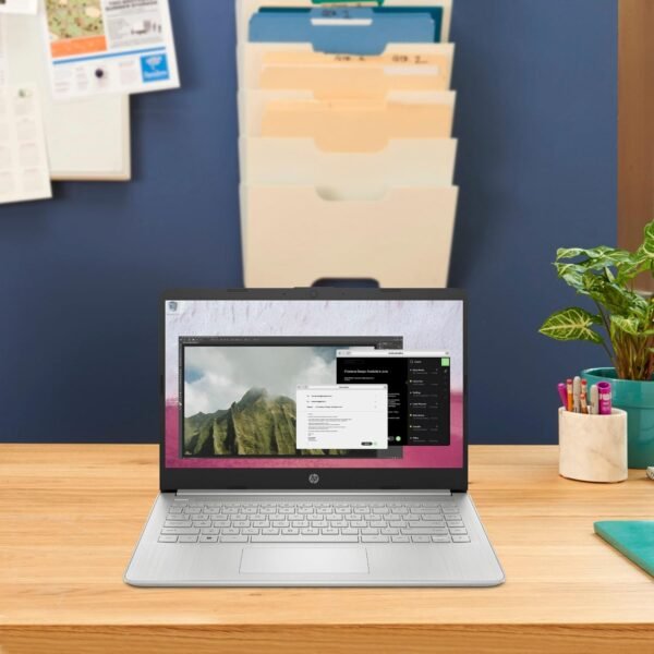 HP 14 Laptop (14" Anti-glare, Intel Celeron N4120, 16GB RAM, 256GB Storage (128GB eMMC + 128GB IST SD Card)) School & Business, 11Hr Battery Life, 1-Year Office 365, Win 11 Home S w/AI Copilot, Silver