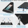 Laptop Bed Desk, X-Large Leather Adjustable Computer Bed Table Tray, Foldable Laptop Lap Desk for Bed Sofa Couch Floor Writing Eating Working with Drawer 2 Movable Stoppers (23.6 inch, Black)