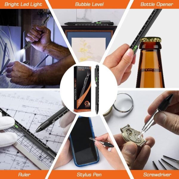 Gifts for Men, Fathers Day Dad Gifts from Daughter Son, 9 in 1 Multitool Pen, Tools Gadgets for Men, Birthday Christmas Stocking Stuffers for Adults Dad Boyfriend Him