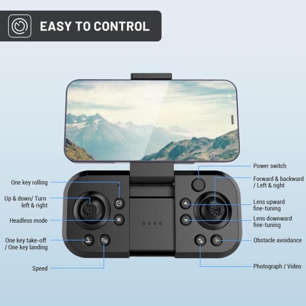 4K Drones with Camera for Kids,Drones for Adults with Emergency Stop, Headless Mode, 360° Flips, Carrying Case & 2 Batteries,Wireless RC Toys for Boys Girls