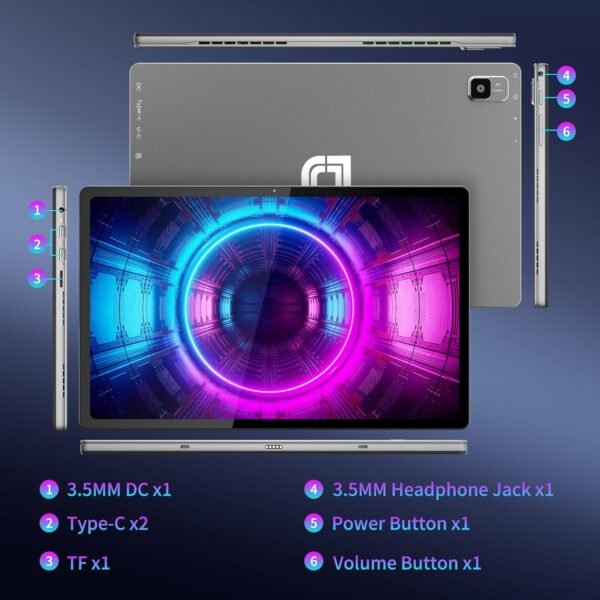 jumper 2025 New 2-in-1 Laptop/Tablet, 12 Inch 2K FHD IPS Touchscreen, Quad-core N100, 12GB DDR5 RAM 512GB SSD, Windows 11 Tablet with Magnetic Keyboard, Dual Stereo Speakers, Dual Camera, 2 Type-C