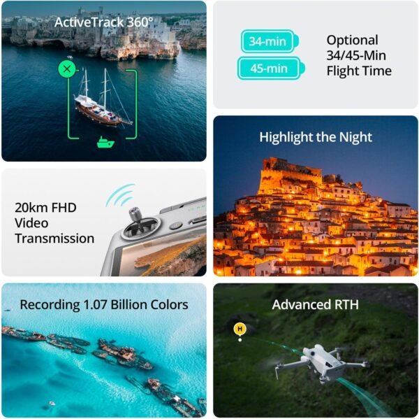 DJI Mini 4 Pro Quadcopter Drone with 128GB Card- Lightweight and Foldable Mini Camera Drone with 4K HDR Video, True Vertical Shooting, Obstacle Sensing and Intelligent Features (2 Items)