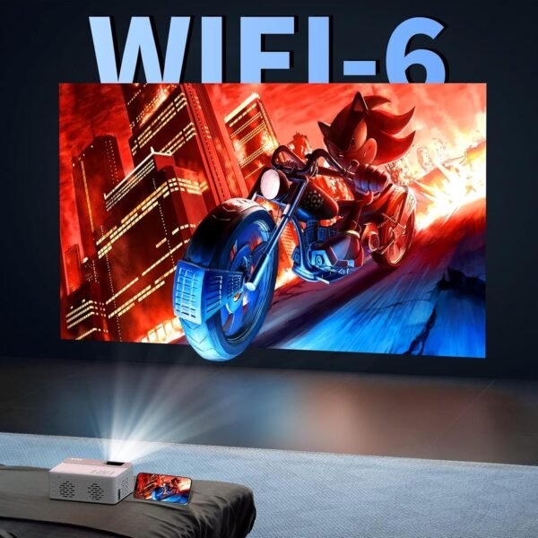 【Netflix-Officially-Licensed】TMY Mini Projector with WiFi and bluetooth, 1080P Full HD Portable Projector, Movie Projector Compatible with TV Stick Smartphone/HDMI/USB, indoor & outdoor use
