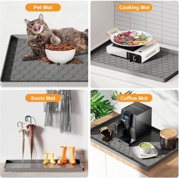 Waterproof Under Sink Mat 34" x 22" Cabinet Liner for Kitchen and Bathroom, Shelf and Counter Protector, Organizers and Storage, Silicone Drip Tray, Gadgets and Accessories