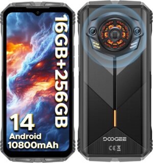 DOOGEE S Punk Rugged Smartphone Android 14,16GB+256GB/1TB Rugged Phone with 126dB Super Speaker,10800mAh,6.58" FHD+ Display, 50MP+16MP, IP68/IP69K Waterproof 4G Dual SIM Phones, NFC/OTG/Face ID