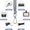 CACOE Phone Lanyard 2 Pcs-1 Pcs Adjustable Neck Strap,1 Pcs Wrist Strap,2 Pcs Pads,Universal Crossbody Multifuctional Cell Phone Lanyards Compatible with Most Smartphones(Gray)