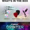 Force1 Orbiter 2pk Flying Orb Ball Hand Operated Drones for Kids - 2pk Mini UFO Drone Toys with Remote, Rechargeable LED Indoor Floating Hover Hand Controlled Orb Toys