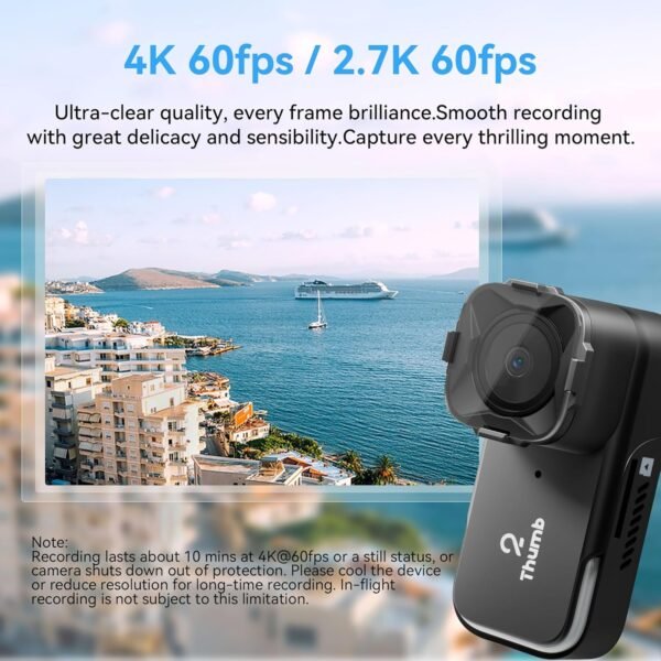 RunCam Thumb Pro FPV Mini Action Camera 4K 16g 150°FOV Remote-control Recording with Gyroflow Stabilization ND Filter for FPV Drone Cinewhoop Airplane RC Car (Thumb Pro+ND Filter Set+128G SD Card)